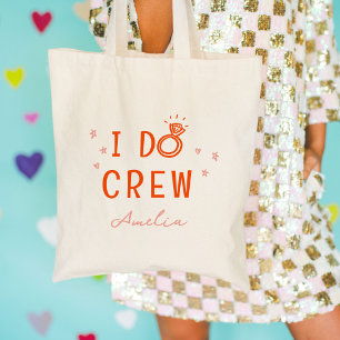 Rosa och Red I Do Crew Sketch Bachelorette Party Tygkasse