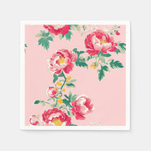 Rosa och Red Peony Chinoiserie Blommigt