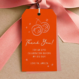 Rosa och Red Sketch Tack Bachelorette Favor Presentetikett
