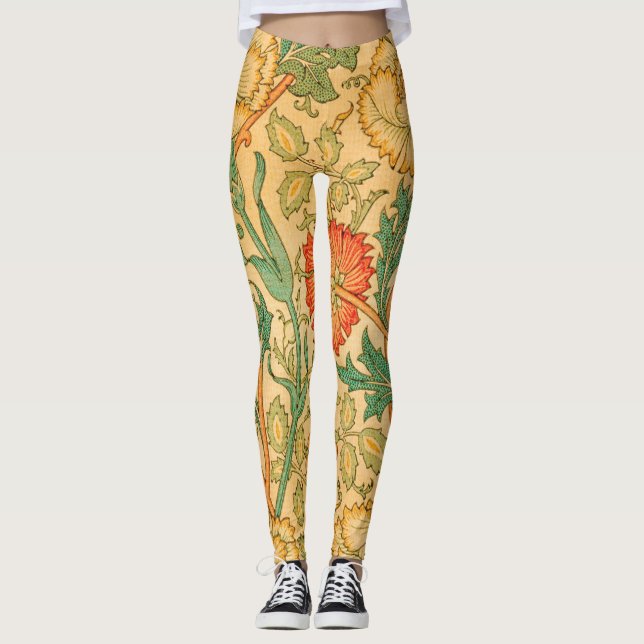 Rosa och Ro av William Morris Leggings (Framsida)