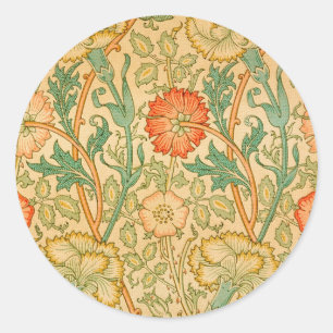 Rosa och Ro av William Morris Runt Klistermärke