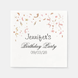 Rosa och Ro Guld Glitter confetti Pappersservett