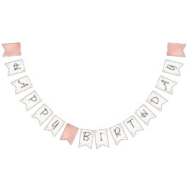 Rosa och Ro Guld Glitter confetti Vimplar