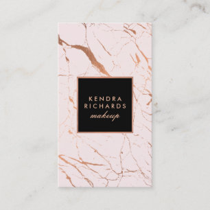 Rosa och Ro Guld Marble Makeup Artist Visitkort