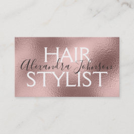 Rosa och Ro Metall Foil Hair Stylist Visitkort