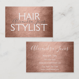 Rosa och Ro Metall Hair Stylist Visitkort