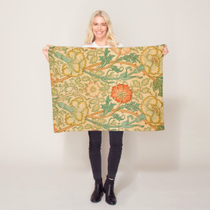 Rosa och Ro Mönster (av William Morris) Fleecefilt