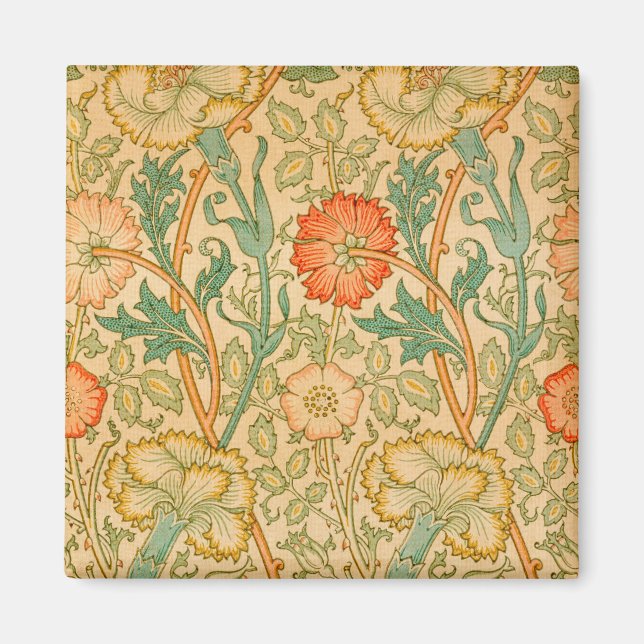 Rosa och Ro Mönster (av William Morris) Magnet (Framsidan)