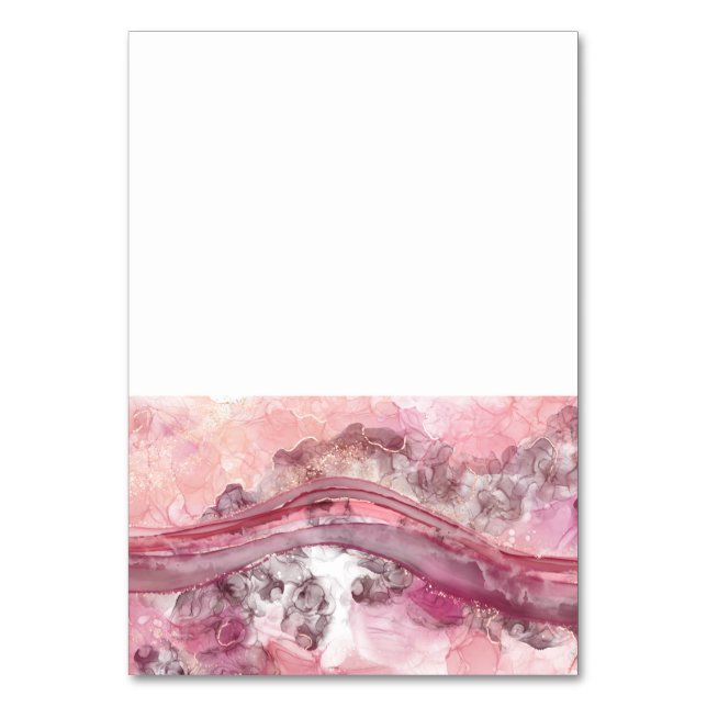 Rosa och röd alkohol Bläck Bordsnummer (Framsidan)