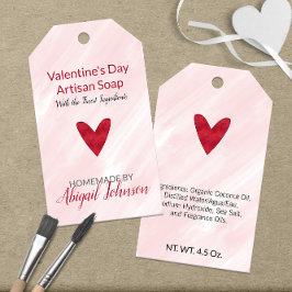Rosa och Röd 💖 Alla hjärtans dags tvål Presentetikett