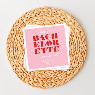 Rosa och röd bachelorette-helg pappersservett