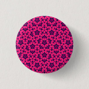 Rosa och röd Boho mandala stil mönster Knapp
