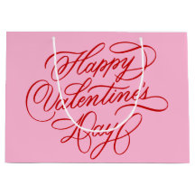 Rosa och röd glad valentine Calligraphy