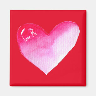 Rosa och röd hjärtfärg popkonsten valentin magnet