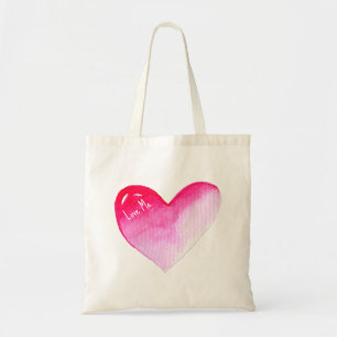 Rosa och röd hjärtfärg popkonsten valentin tygkasse