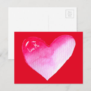 Rosa och röd hjärtfärg popkonsten valentin vykort