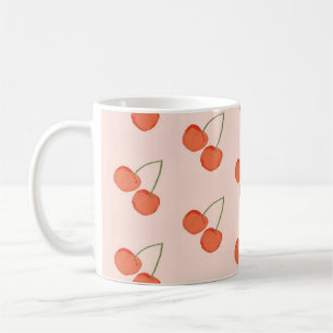 Rosa och röd körsbärsfrukt Mönster Kaffemugg