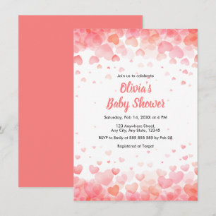 Rosa och röd lite sötnos baby shower inbjudningar