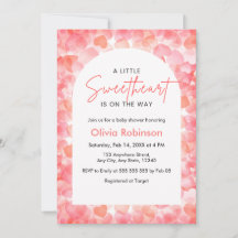 Rosa och röd lite Sweetheart Baby Shower 