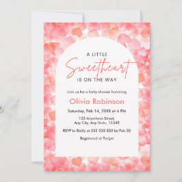 Rosa och röd lite Sweetheart Baby Shower  Inbjudningar