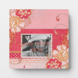 Rosa och Röd liten fyrkantsfoto med Easel