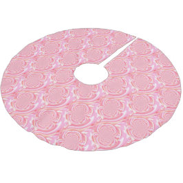 Rosa och röd modern fraktal design julgransmatta borstad polyester