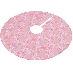 Rosa och röd modern fraktal design julgransmatta borstad polyester