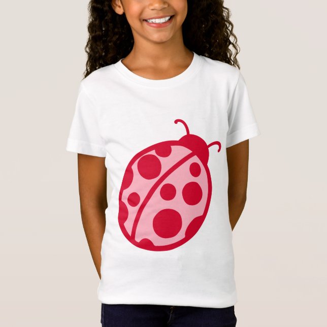 Rosa och röd nyckelpiga t-shirt (Framsida)