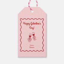 Rosa och röd retro Galentines dag