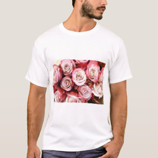 Rosa och Röd ros Bouquet T Shirt
