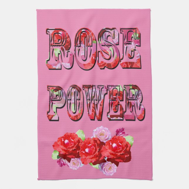 Rosa och Röd ros Kökshandduk (Vertikal)