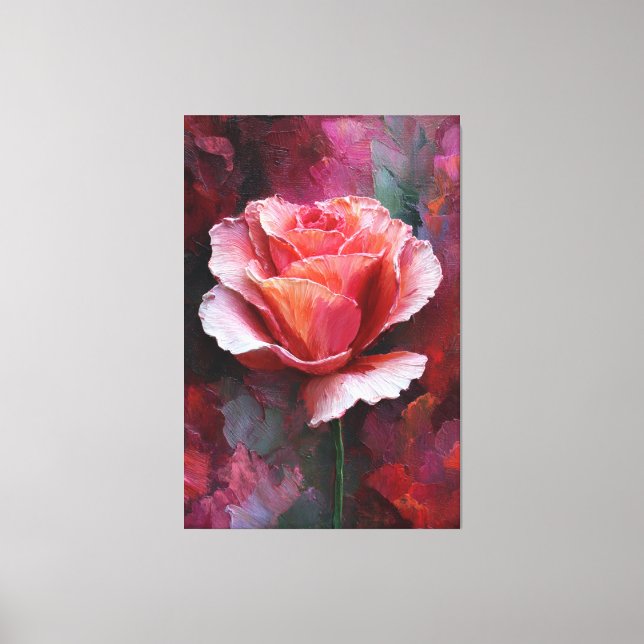 Rosa och röd rosstruktur Abstrakt väggkonst Canvastryck (Framsida)