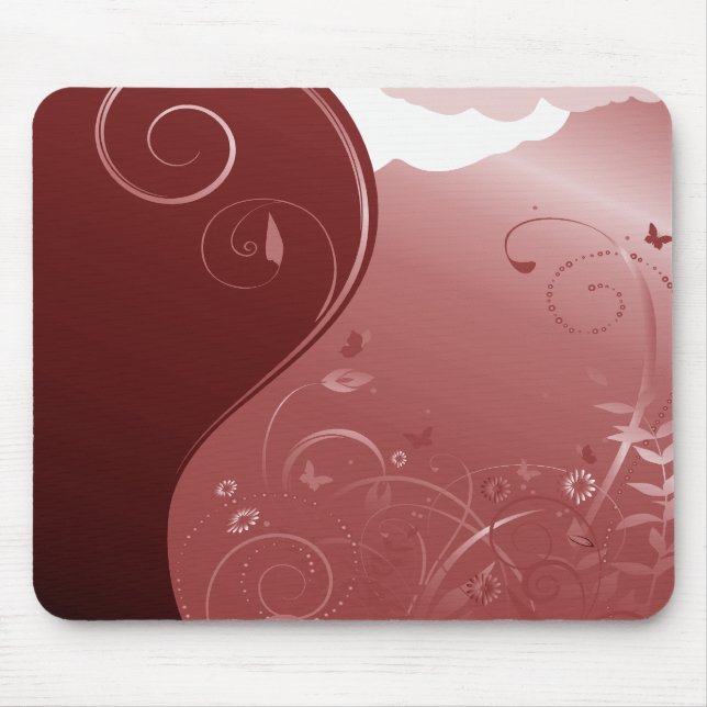 Rosa och röda blom- Mousepad Musmatta (Framsidan)