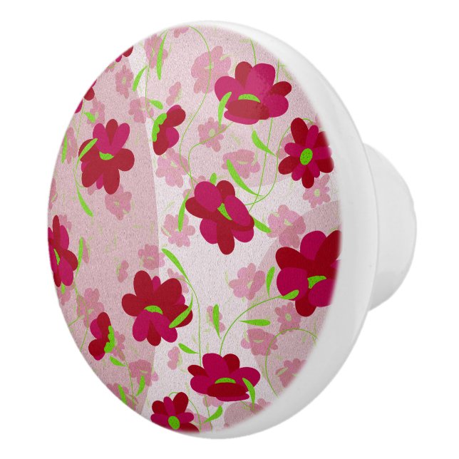 Rosa och röda blommor - Blommig Knopp (Höger)