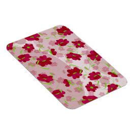 Rosa och röda blommor - Blommig Magnet
