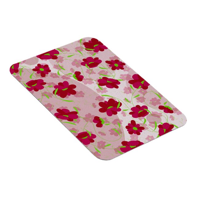 Rosa och röda blommor - Blommig Magnet (Högersidan)