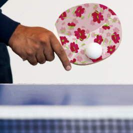 Rosa och Röda blommor - Blommigt Pingisracket