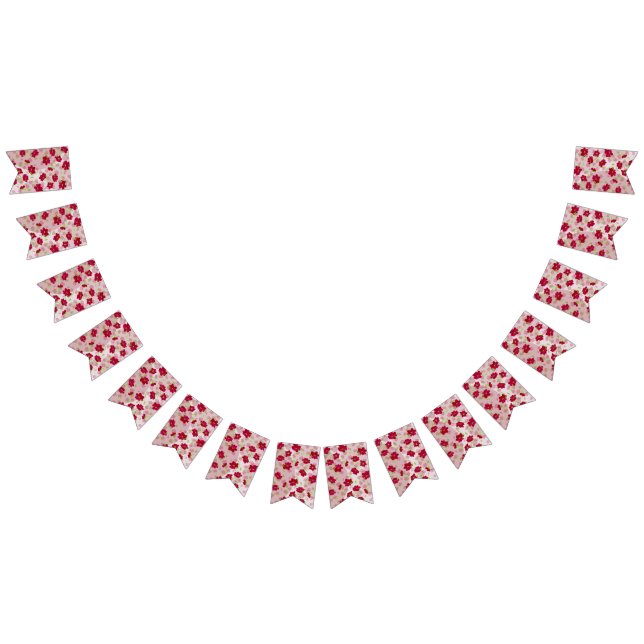 Rosa och Röda blommor - Blommigt Vimplar (Alla)