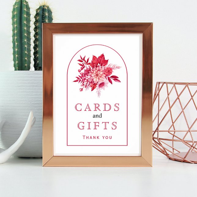 Rosa och röda blommor och blad bröllop poster (Skapare uppladdad)