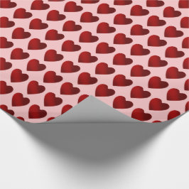 Rosa och röda hjärtan Valentines day Presentpapper