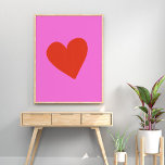 Rosa och Röda hjärtans dag Poster<br><div class="desc">Rosa och Red Valentines Day Heart Modern Poster</div>