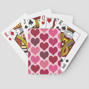 Rosa och röda hjärtans mönster casinokort