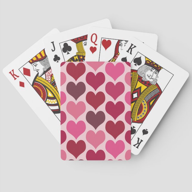 Rosa och röda hjärtans mönster casinokort (Baksidan)