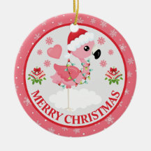 Rosa och Röda julafton Flamingo Winter