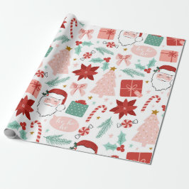 Rosa och Röda julafton Helgdag Presentpapper
