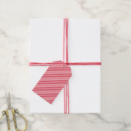 Rosa och röda julgodisrandiga karamellstavar  presentetikett