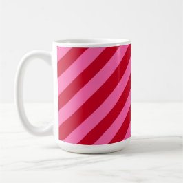 Rosa och röda julpepparmintsränder kaffemugg