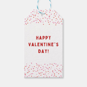 Rosa och Röda Kärlek Hjärter Alla hjärtans dag Presentetikett