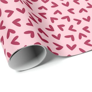 Rosa och Röda Kärlek Mönster Presentpapper