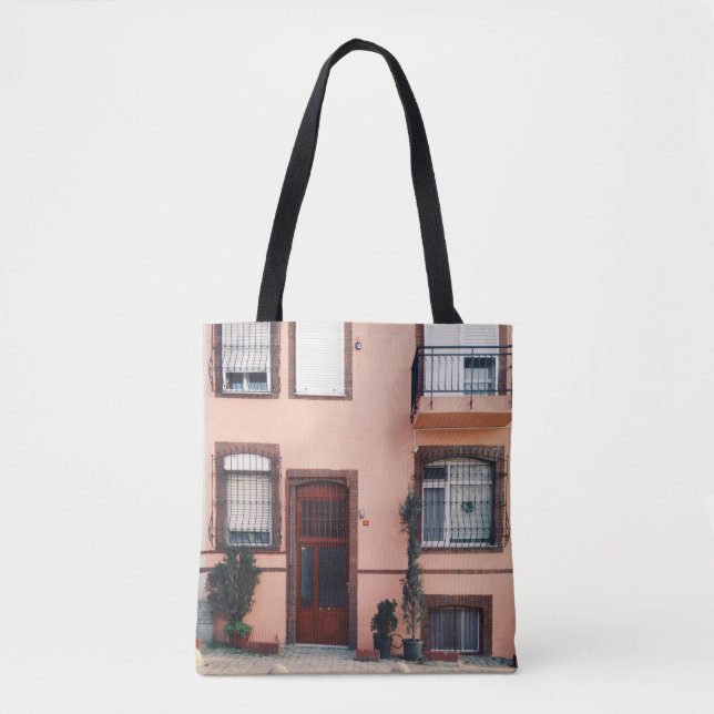 ROSA OCH RÖDA KONKRETA BYGGNADER TYGKASSE (Framsida)